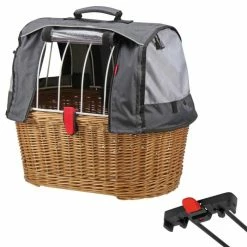 KLICKFIX Doggy Basket Plus für Racktime mit Wetterschutz - Fahrradkorb für Hunde