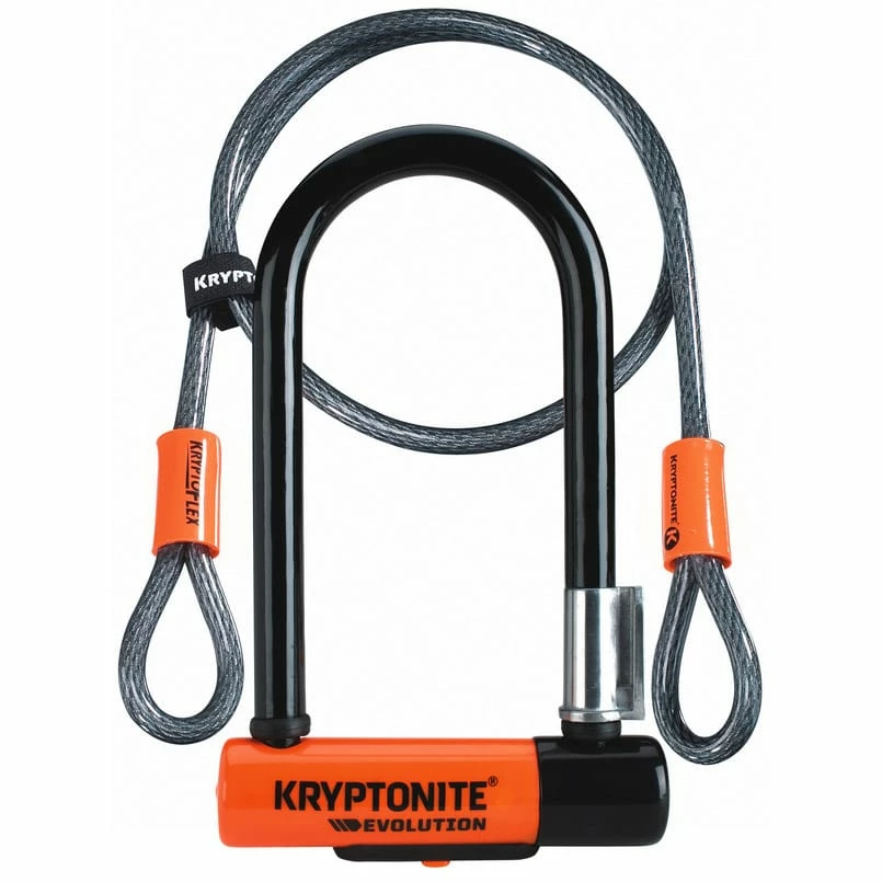 Kryptonite New-U Evolution Mini-7 Bügelschloss + Kryptoflex 410 Schlaufenkabel – Hochsicherheits-Fahrradschloss 1 Kryptonite New-U Evolution Mini-7 Bügelschloss + Kryptoflex 410 Schlaufenkabel – Hochsicherheits-Fahrradschloss