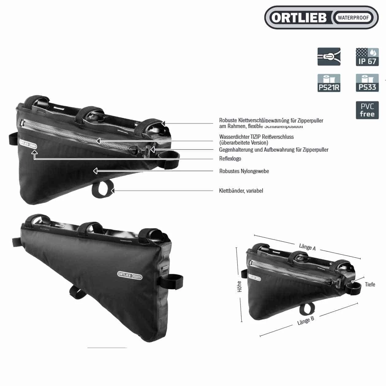 Ortlieb Frame-Pack 4 L V2 Bikepacking-Rahmentasche – Leicht, Wasserdicht & Stabil 7 Ortlieb Frame-Pack 4 L V2 Bikepacking-Rahmentasche – Leicht, Wasserdicht & Stabil – Bild 7