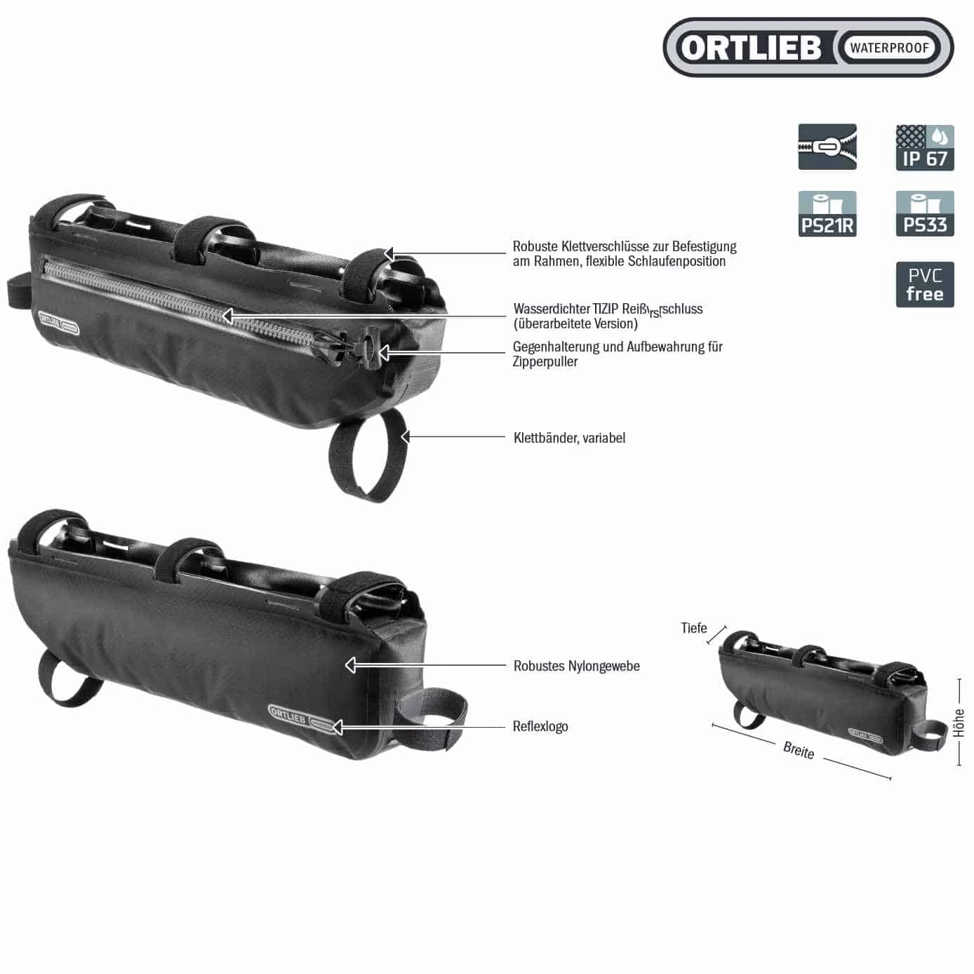 Ortlieb Frame-Pack Toptube Bikepacking-Rahmentasche (4 L) - Leicht, Wasserdicht & Stabil 7 Ortlieb Frame-Pack Toptube Bikepacking-Rahmentasche (4 L) - Leicht, Wasserdicht & Stabil – Bild 7