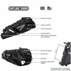 Ortlieb Seat-Pack 16,5 L Bikepacking-Satteltasche - Wasserdichte Fahrradtasche für Abenteuer -E-Bikes Verkaufsgeschäft ortlieb seat pack 16 5 l bikepacking satteltasche 2020 306652 g