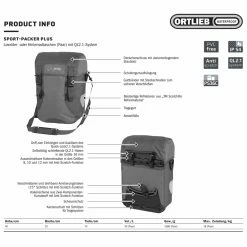 Ortlieb Sport-Packer Plus Fahrrad-Packtaschen (Paar) - Wasserdicht, Langlebig, Leicht -E-Bikes Verkaufsgeschäft ortlieb sport packer plus fahrrad packtaschen 2022 p 243530 1
