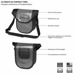 Ortlieb Ultimate Six Compact Free Lenkertasche (2,7 L) - Wasserdichte Fahrradtasche für Lenker -E-Bikes Verkaufsgeschäft ortlieb ultimate six compact free lenkertasche 2021 p 307113 1