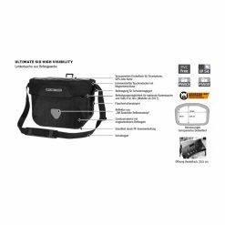 Ortlieb Ultimate Six High Visibility Lenkertasche (6,5 L) - Wasserdichte Fahrradtasche für sicheren Transport -E-Bikes Verkaufsgeschäft ortlieb ultimate six high visibility 6 5 l lenkertasche neongelb schwarz 2023 313470 f