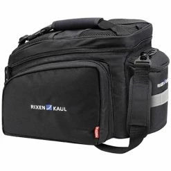 KLICKFIX RackPack 2 Plus Fahrradtasche Schwarz - Hochwertige Gepäckträgertasche für Fahrräder