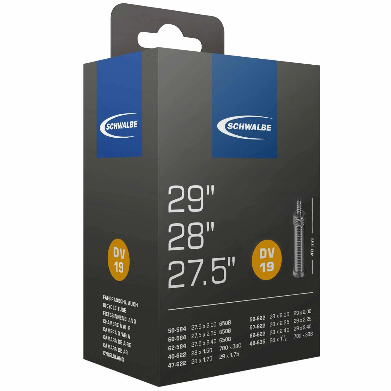 Schwalbe DV 19 Fahrradschlauch (27,5"/28"/29") 5er-Set - Hochwertige Ersatzschläuche für MTB, Trekking & City-Bikes 2 Schwalbe DV 19 Fahrradschlauch (27,5"/28"/29") 5er-Set - Hochwertige Ersatzschläuche für MTB, Trekking & City-Bikes – Bild 2