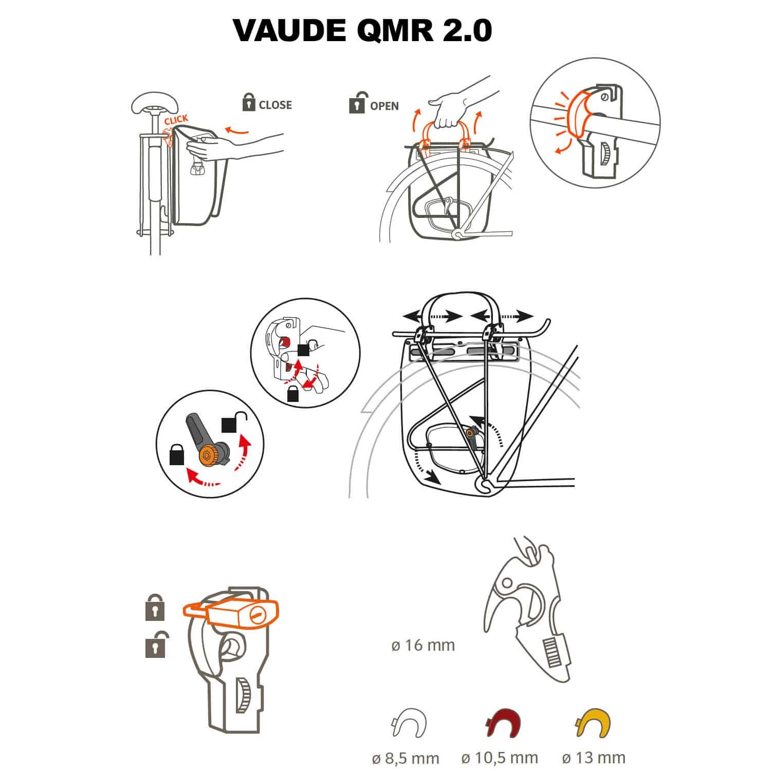 VAUDE Aqua Back Print Einzelne Fahrradtasche | Wasserdichte Packtasche für Radfahrer 5 VAUDE Aqua Back Print Einzelne Fahrradtasche | Wasserdichte Packtasche für Radfahrer – Bild 5